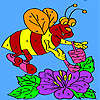 Bee honey collects coloring game