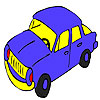 Blue speedy car coloring game