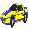 Blue classic car coloring game