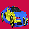 Bright two color car coloring game