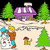 Christmas night and cat coloring game