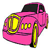 Classic pink car coloring game