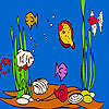 Colorful deep sea fishes coloring game