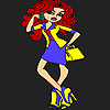 Cute busy girl coloring game