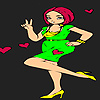 Cute lady heart coloring game