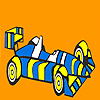 Fast striped racing car coloring game