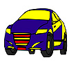 Fast blue model car coloring game