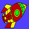 Flying Space rocket coloring game