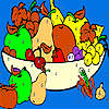 Fresh fruits in the basket coloring game