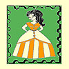 Girl in a table coloring game
