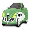 Green fabulous car coloring game
