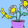 Helianthus flowers and flies coloring game