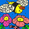 Hungry bee in the garden coloring game