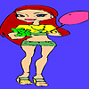 Little girl amusement park coloring game