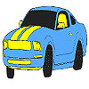 Magnificent blue car coloring game