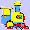 Mini green train coloring game
